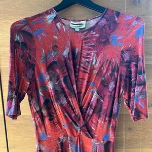 Erdem Red Floral Twist Waist Dress Size 6 - NWT